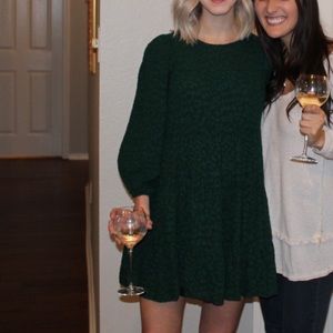 Zara Tiered Balloon Sleeve Textured Dress